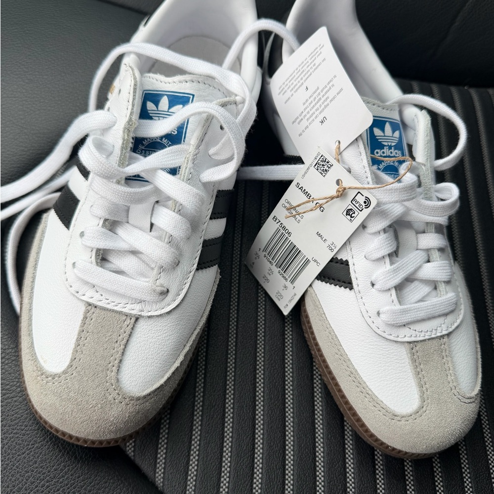 adidas White, Grey & Black Classic Samba Sneakers